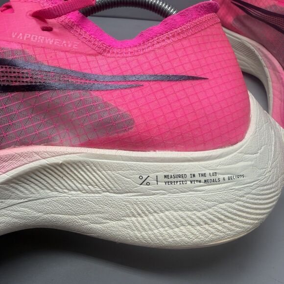Nike ZoomX Vaporfly Next % Pink Running Shoes AO4568-600 Men Size 9.5 Preowned